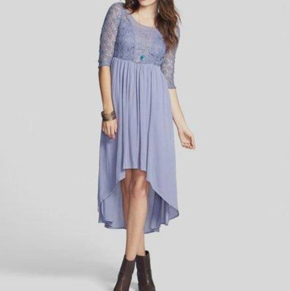 Free People Lonesome Dove Dress XS 2 Crochet Lace Gauze Whimsigoth Fairycore Ren
